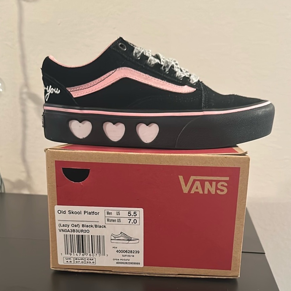 Vans Old Skool Platform Sneakers - Black and Pink